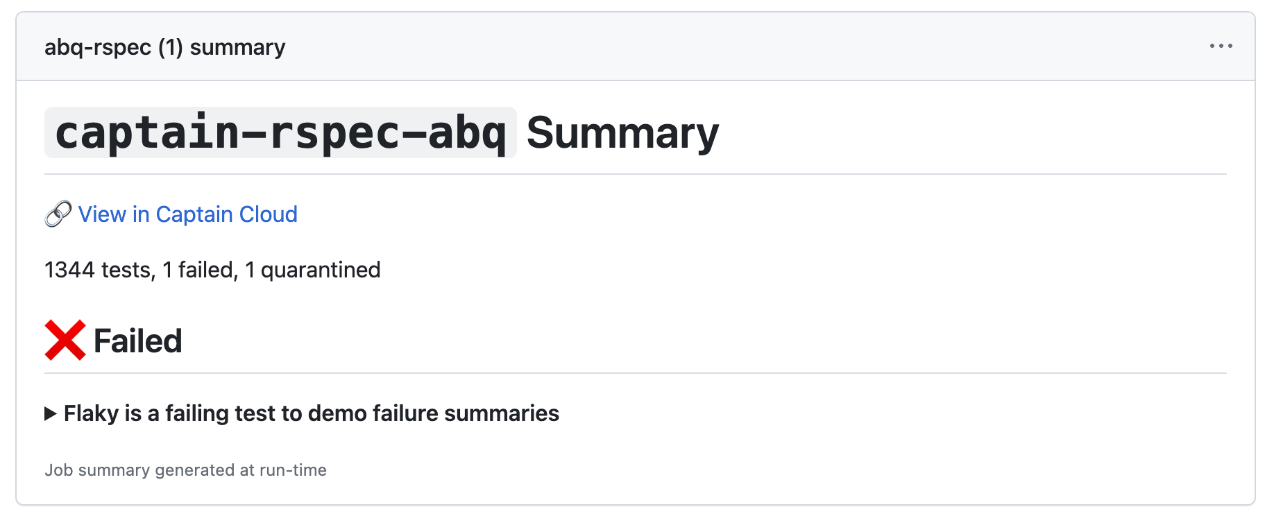Captain OSS Markdown Failure Summaries